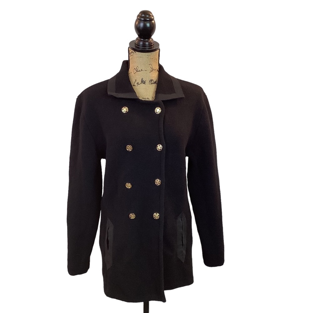 VTG Carlisle Sport Wool Double Breasted Blazer Black. - Picture 4 of 6